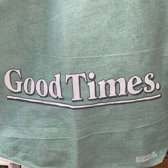 Cotton On Tote Bag Green & Tan - Picture 2 of 5